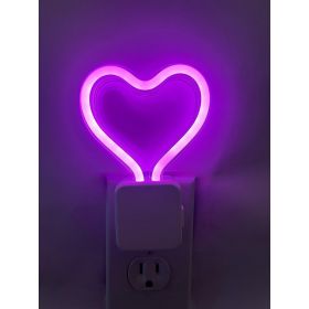 Meridian LED Pink Neon Heart Night Light, 3 Modes, 4.75in by 3.25in