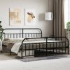 Metal Bed Frame without Mattress with Footboard Black 76"x79.9"