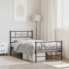 Metal Bed Frame without Mattress with Footboard Black 39.4"x78.7"