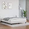 Bed Frame without Mattress White 53.9"x74.8" Full Faux Leather