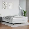 Bed Frame without Mattress White Full Faux Leather (US Only)
