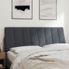 Headboard Cushion Dark Gray 53.9" Velvet