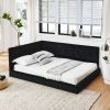 Full Size Upholstered Tufted Bed Frame, Sofa Bed Frame with Comfortable Backrest and Armrests, Full Size Bed for Bedroom, Living Room,Velvet