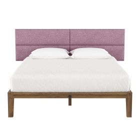 Jaxx Panelist Modern Padded Headboard â€“ Set of 4 Wall Mounted Panels (Each 11.25" x 38")- King, Plum Microvelvet