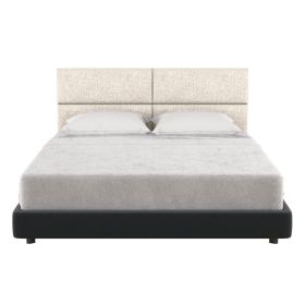 Jaxx Panelist Modern Padded Headboard â€“ Set of 4 Wall Mounted Panels (Each 11.25" x 30") - Queen, Dune Beige Microvelvet