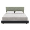 Jaxx Panelist Modern Padded Headboard â€“ Set of 4 Wall Mounted Panels (Each 11.25" x 30") - Queen, Cypress Green Microvelvet