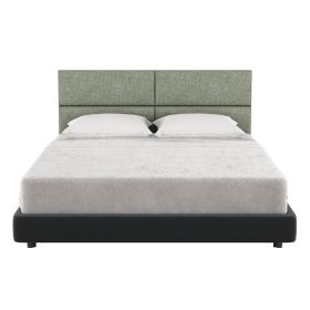 Jaxx Panelist Modern Padded Headboard â€“ Set of 4 Wall Mounted Panels (Each 11.25" x 30") - Queen, Cypress Green Microvelvet