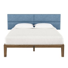 Jaxx Panelist Modern Padded Headboard â€“ Set of 4 Wall Mounted Panels (Each 11.25" x 38") - King, Petrol Blue Microvelvet
