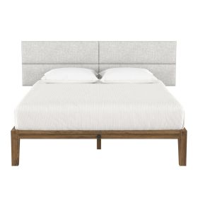 Jaxx Panelist Modern Padded Headboard â€“ Set of 4 Wall Mounted Panels (Each 11.25" x 38") - King, Limestone Grey Microvelvet