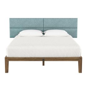 Jaxx Panelist Modern Padded Headboard â€“ Set of 4 Wall Mounted Panels (Each 11.25" x 38") - King, Surf Turquoise Microvelvet