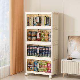 19.69" Side Wide Folding Storage Cabinet ,4 Tiers,19.69"Ã—11.81"Ã—40.55",Collapsible Storage Bins with Magnetic Door
