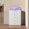 [FCH] white pitted particleboard with triamine coating, tempered glass 66*35*83cm, visible side of the cabinet, five drawers