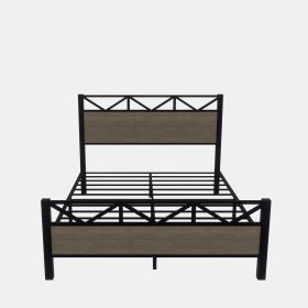 Full Size Bed Frame, Easy Assembly, Brown