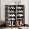 5 Tiers 20 Pairs Heavy Duty Shoe Storage and Organizer, Hard Plastic Stackable Shoe Box, Shoe Cabinet storage for Entryway, Large Shoe Storage Bins