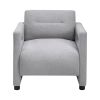 Luxury Home Furniture Accent Chair Gray Seat Cushion Boucle Upholstery Plywood Frame 1pc Armchair