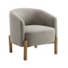 Style Comfort Accent Chair Taupe Upholstery Durable Frame Solid Wood Legs Contemporary Living Room Furniture 1pc