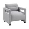 Luxury Home Furniture Accent Chair Gray Seat Cushion Boucle Upholstery Plywood Frame 1pc Armchair
