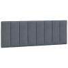Headboard Cushion Dark Gray 53.9" Velvet