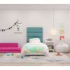 Jaxx Panelist Modern Padded Headboard â€“ Set of 4 Wall Mounted Panels (Each 11.25" x 38") - King, Surf Turquoise Microvelvet