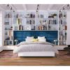 Jaxx Panelist Modern Padded Headboard â€“ Set of 4 Wall Mounted Panels (Each 11.25" x 38")- King, Plum Microvelvet