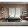 Jaxx Panelist Modern Padded Headboard â€“ Set of 4 Wall Mounted Panels (Each 11.25" x 38") - King, Limestone Grey Microvelvet
