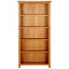 5-Tier Bookcase 27.6"x8.7"x55.1" Solid Oak Wood
