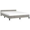 Bed Frame without Mattress Light Gray Queen Velvet