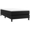 Bed Frame without Mattress Black Twin Faux Leather (US Only)