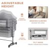 Baby Bassinet Bedside Sleeper Adjustable Portable Bed with Mosquito Nets,Grey