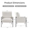 Modern Accent Chair, Comfy Chair with Removable Cushion, Vanity Chair with Wood Armrests for Living Room, Bedroom, White
