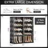 5 Tiers 20 Pairs Heavy Duty Shoe Storage and Organizer, Hard Plastic Stackable Shoe Box, Shoe Cabinet storage for Entryway, Large Shoe Storage Bins