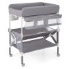 Portable Baby Changing Table with Wheels and Large Storage Rack