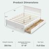 Full Size Bed Frame with Storage Drawers and Solid Wood Headboard