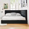Full Size Upholstered Tufted Bed Frame, Sofa Bed Frame with Comfortable Backrest and Armrests, Full Size Bed for Bedroom, Living Room,Velvet