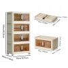 19.69" Side Wide Folding Storage Cabinet ,4 Tiers,19.69"Ã—11.81"Ã—40.55",Collapsible Storage Bins with Magnetic Door
