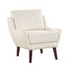 1pc Beige Accent Chair Cushion Seat Chenille Upholstery Comfort Style Durable Solid Wood Legs Contemporary Home Furniture