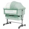 Baby Bassinet, Bedside Sleeper,Foldable Baby Bed to Bed, Adjustable Portable Bed for Infant/Baby/Newborn,with Mosquito Nets, Large Storage Bag