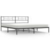 Metal Bed Frame without Mattress with Headboard Black 76"x79.9"