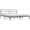 Metal Bed Frame without Mattress with Headboard Black 76"x79.9"