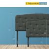 Full Size Faux Linen Upholstered Headboard with Adjustable Heights